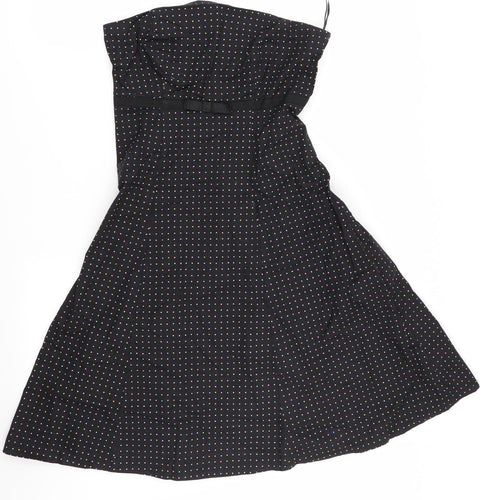 New Look Womens Black Polka Dot  Fit & Flare  Size 12