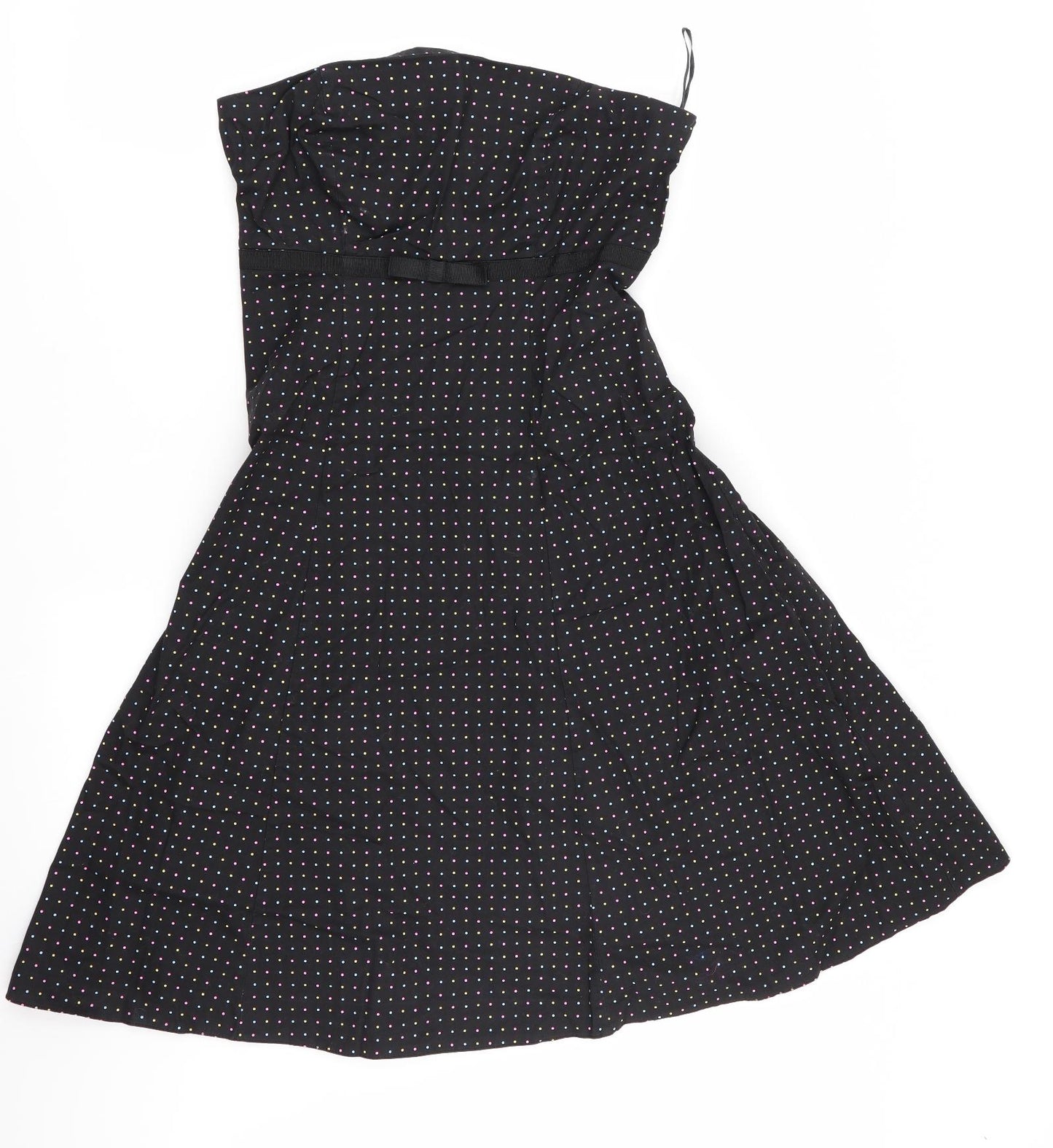 New Look Womens Black Polka Dot  Fit & Flare  Size 12
