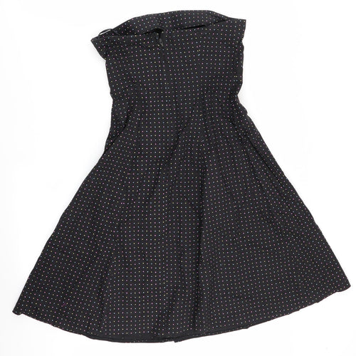 New Look Womens Black Polka Dot  Fit & Flare  Size 12