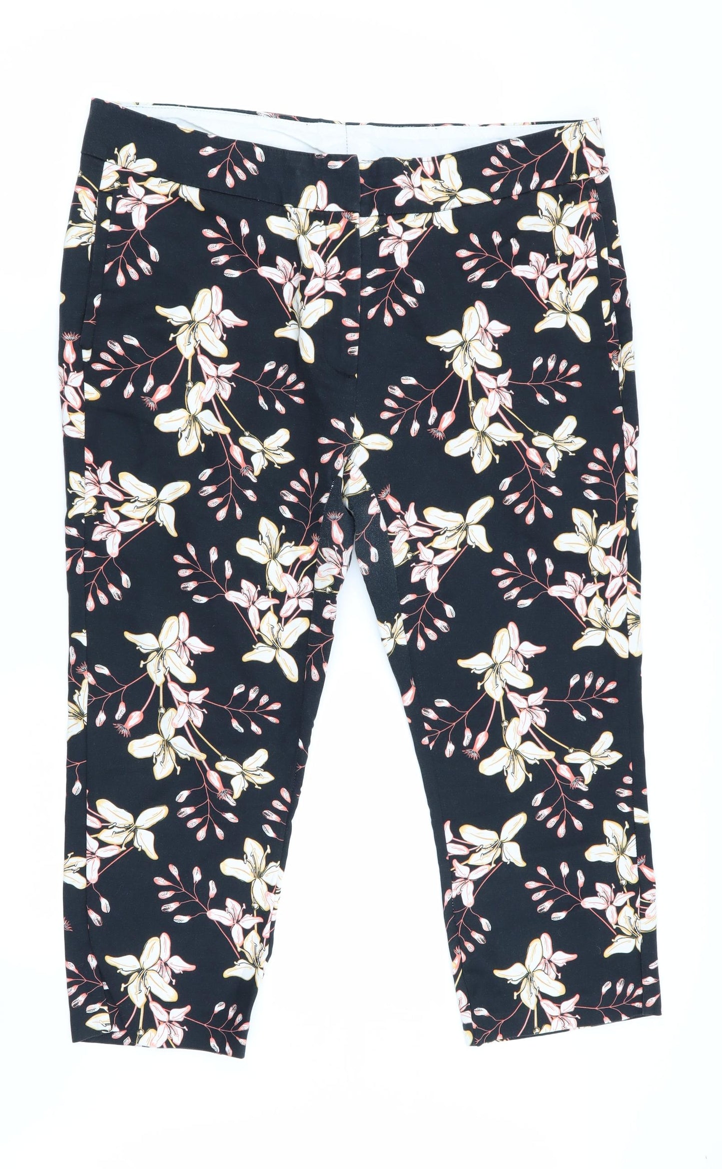 M&S Womens Multicoloured Floral  Capri Trousers Size 18 L23 in
