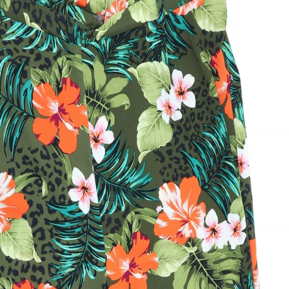 Primark Womens Multicoloured Floral  Capri Trousers Size 16  - Stretch waistband