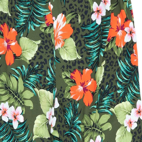 Primark Womens Multicoloured Floral  Capri Trousers Size 16  - Stretch waistband