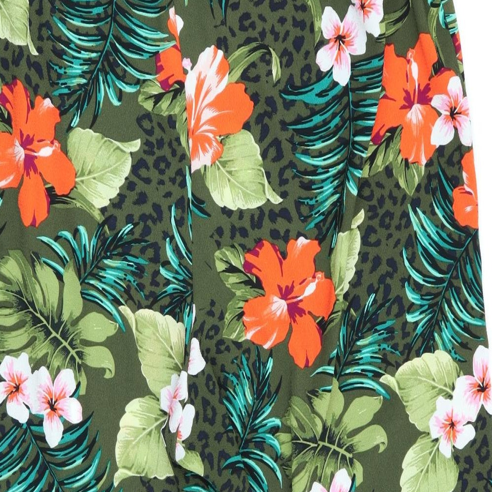 Primark Womens Multicoloured Floral  Capri Trousers Size 16  - Stretch waistband