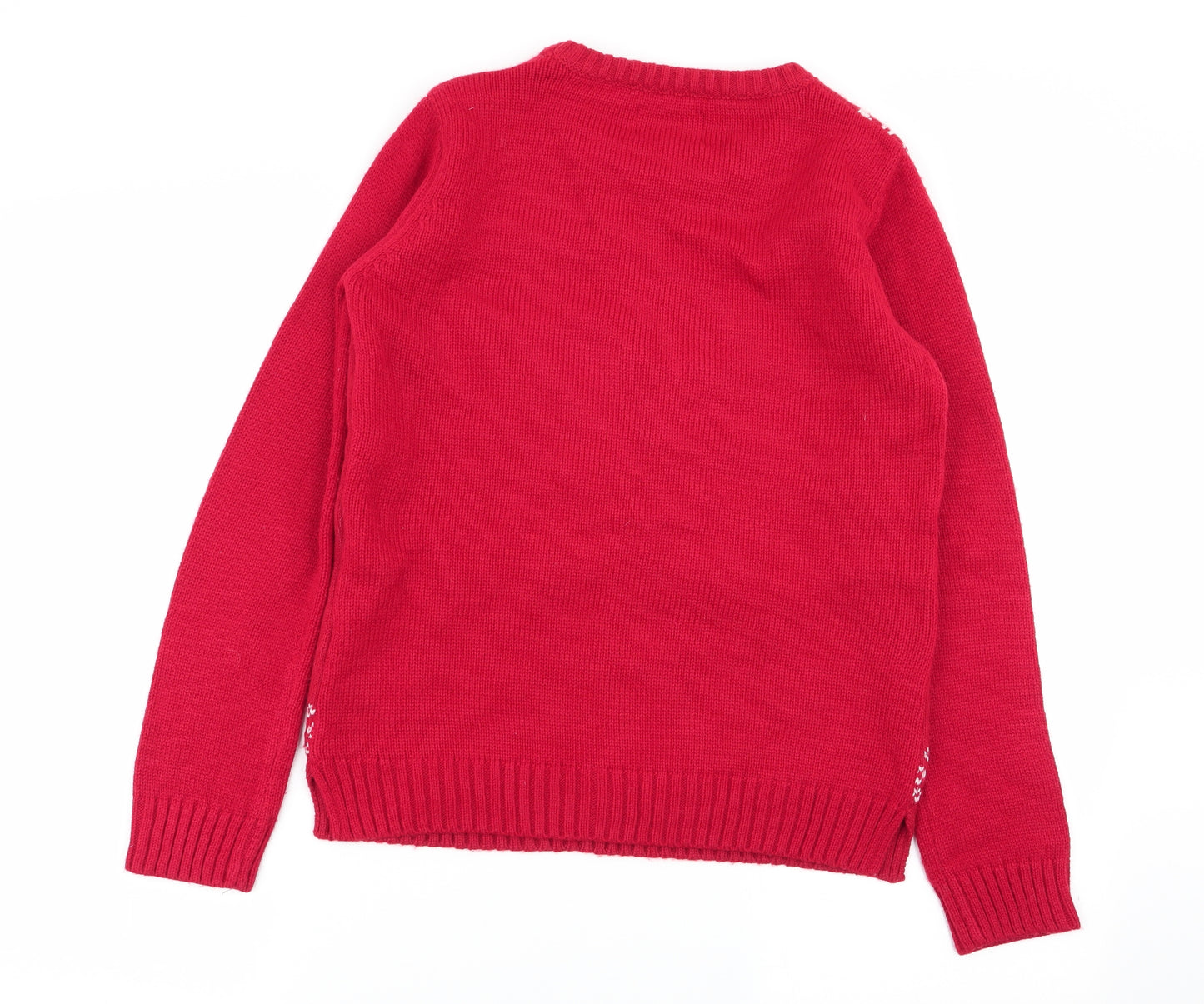 Papaya Mens Red Geometric  Pullover Jumper Size S  - christmas