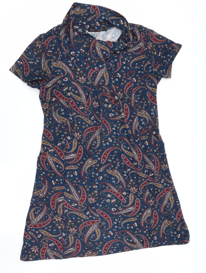 tenki Womens Multicoloured Geometric T-Shirt Dress Size L