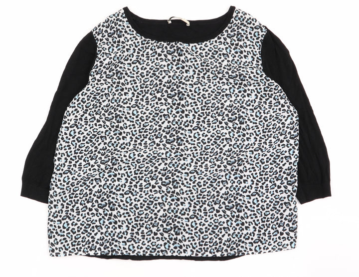 Oasis Womens Multicoloured Animal Print Pullover Jumper Size L