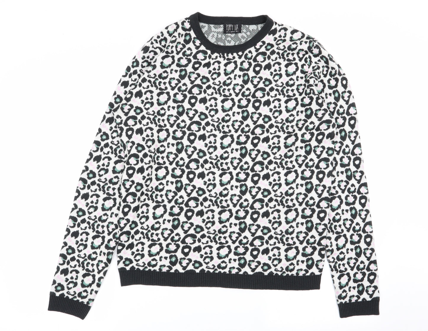 poppy lux Womens Multicoloured Animal Print  Pullover Jumper Size 14