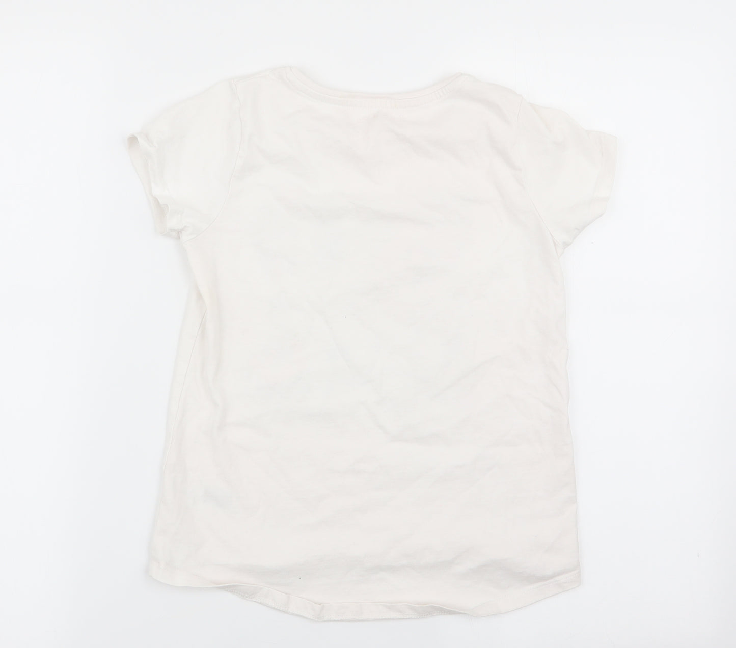 Nutmeg Girls White   Basic T-Shirt Size 10-11 Years