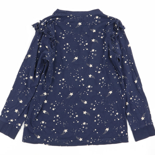 Matalan Girls Blue Geometric  Basic T-Shirt Size 11 Years
