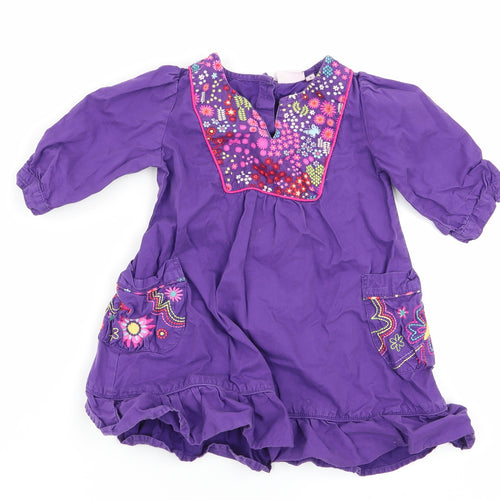 Butterfly Girls Purple Floral  Fit & Flare  Size 3 Years