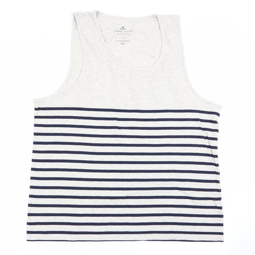 Easy Mens Multicoloured Striped   T-Shirt Size 2XL  - tank top