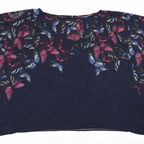 NEXT Womens Blue Floral  Basic Blouse Size 10