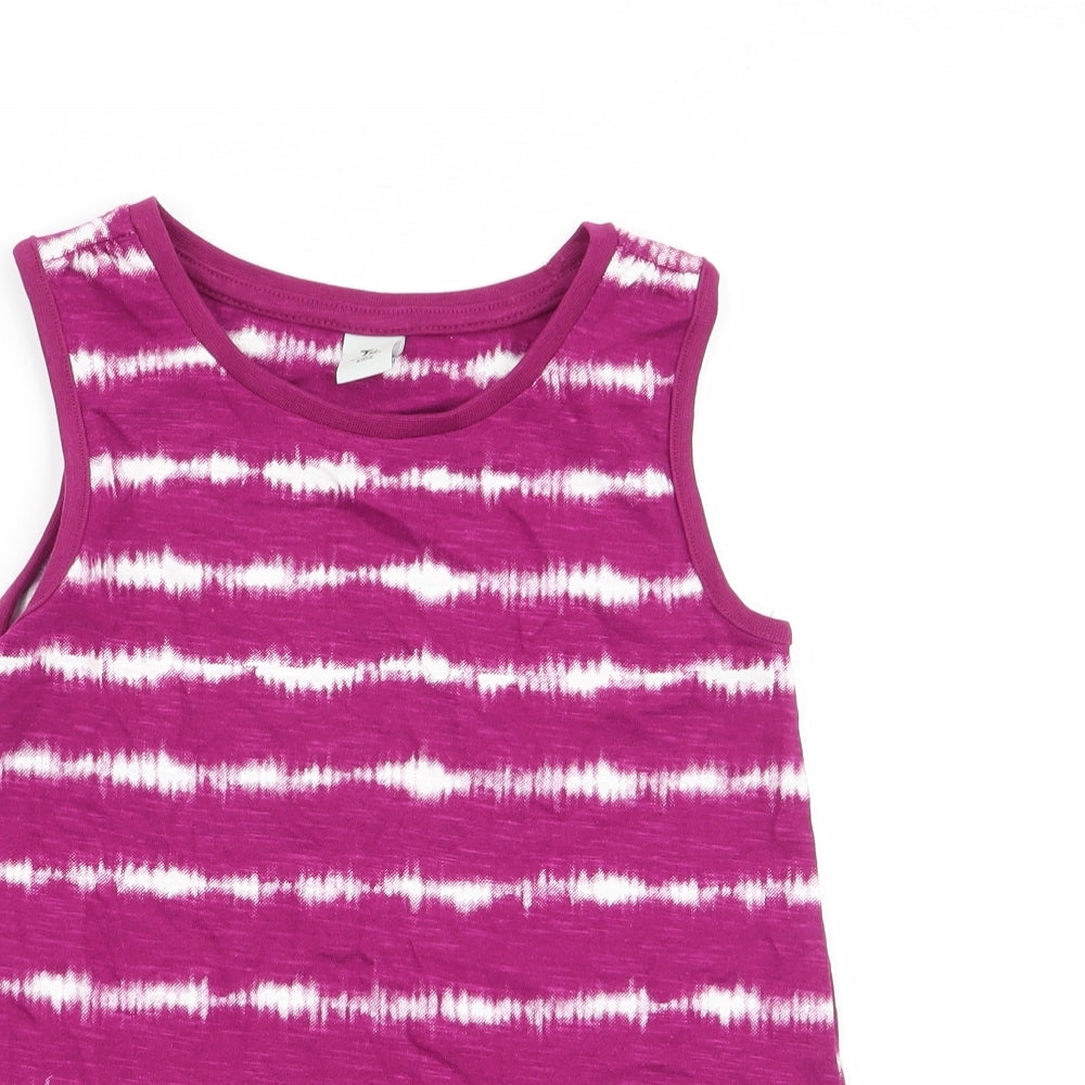 TU Girls Multicoloured Striped  Basic Tank Size 4-5 Years