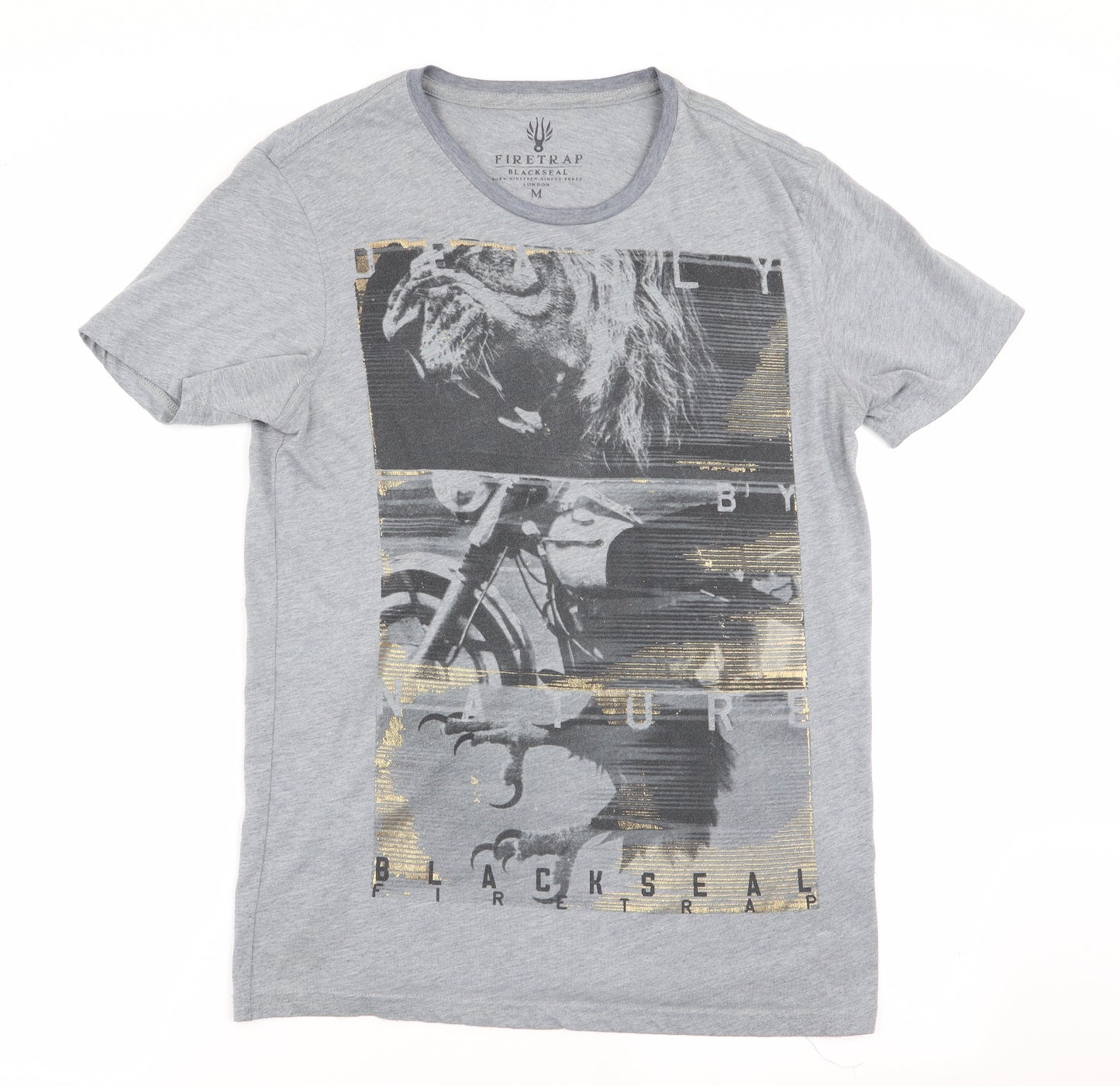 Firetrap Mens Grey    T-Shirt Size M
