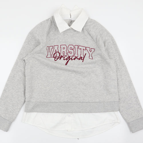 TU Womens Grey   Pullover Jumper Size 12  - jumper/shirt