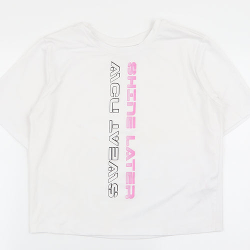 workout Womens White   Basic T-Shirt Size 6