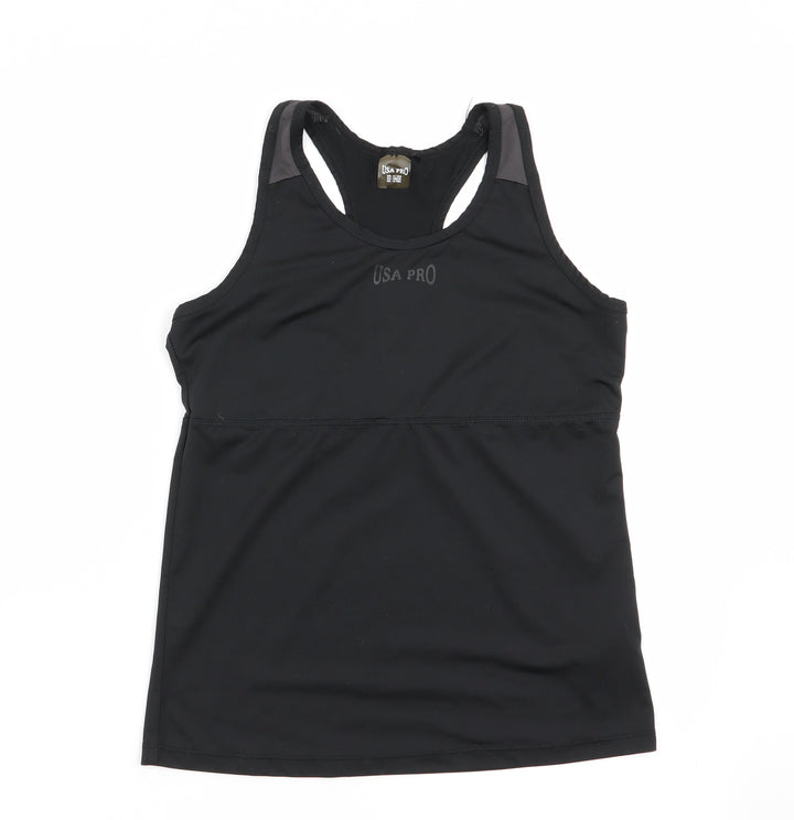 USA Pro Girls Black Basic Tank Size 13 Years