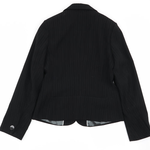 Papaya Womens Black Striped  Jacket Blazer Size 10