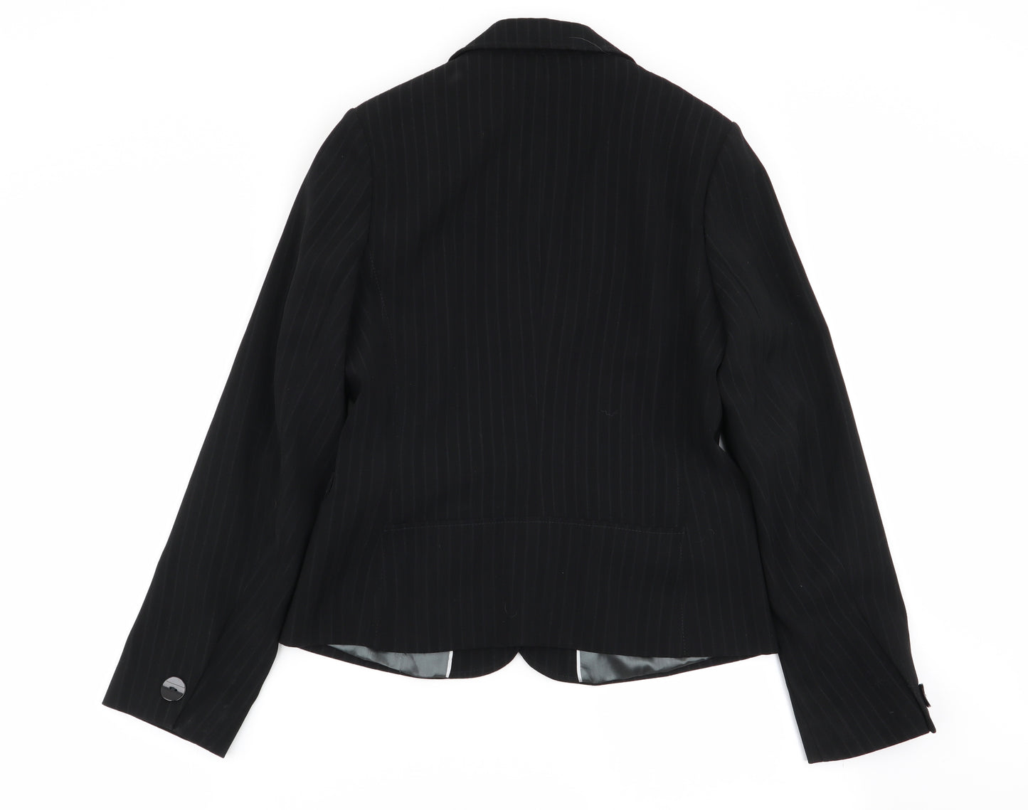 Papaya Womens Black Striped  Jacket Blazer Size 10