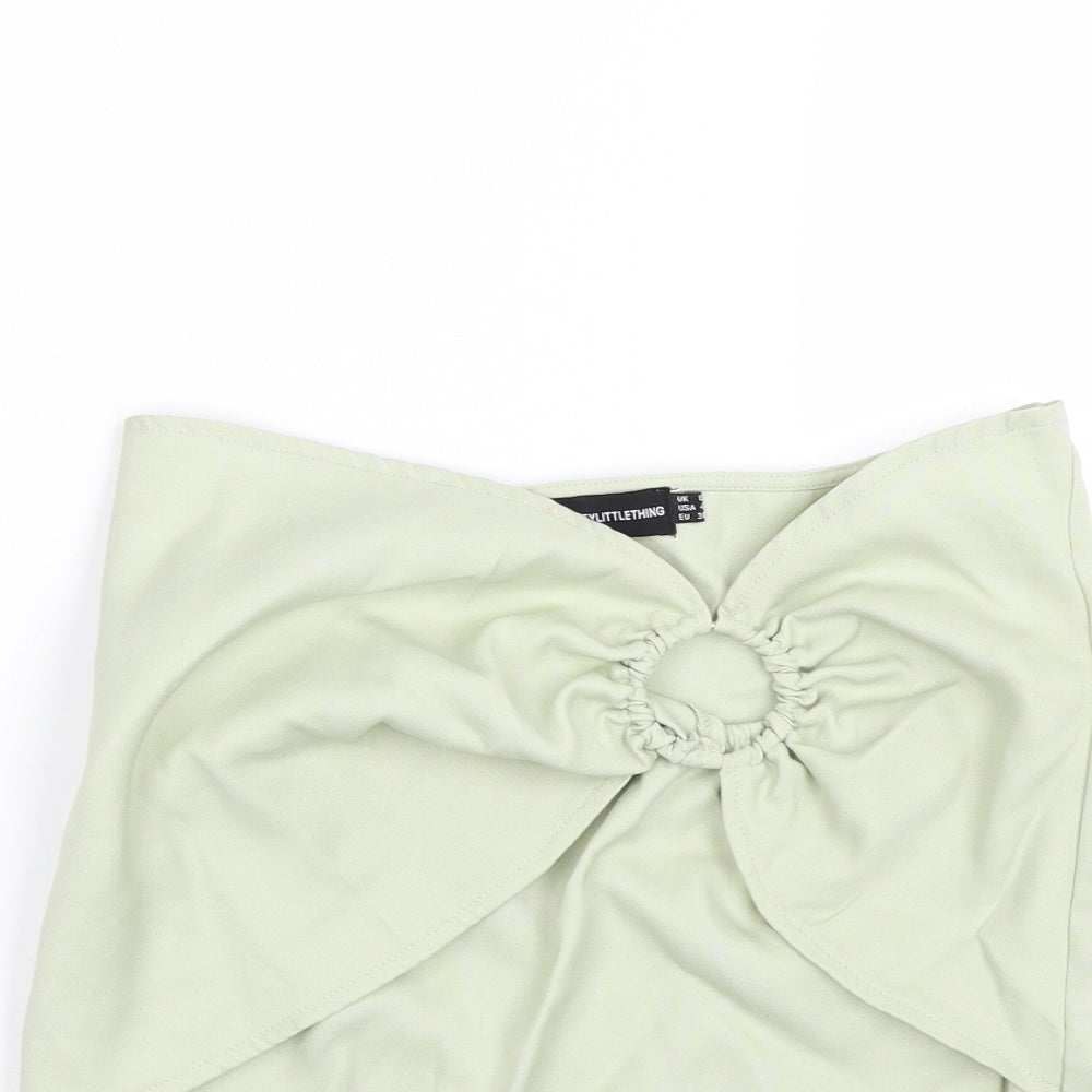 PRETTYLITTLETHING Womens Green   Basic T-Shirt Size 8