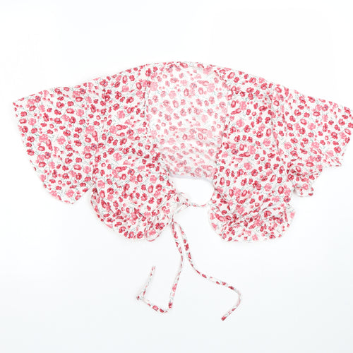 Shien Womens Red Floral  Cropped Blouse Size M