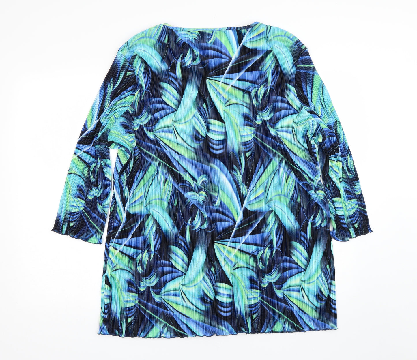 Julipa Womens Blue Floral  Basic T-Shirt Size 22