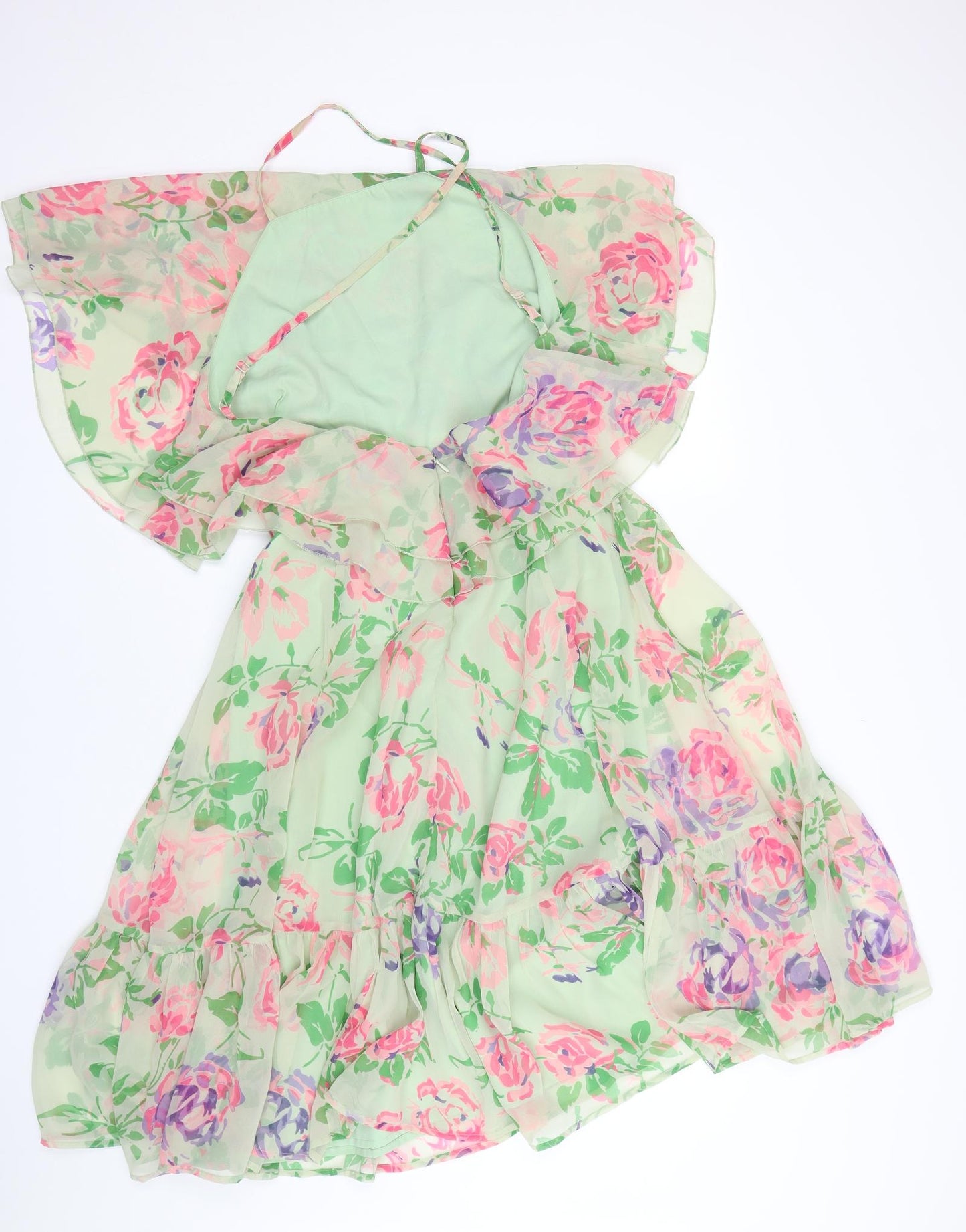 ASOS Womens Green Floral  Tank Dress  Size 12