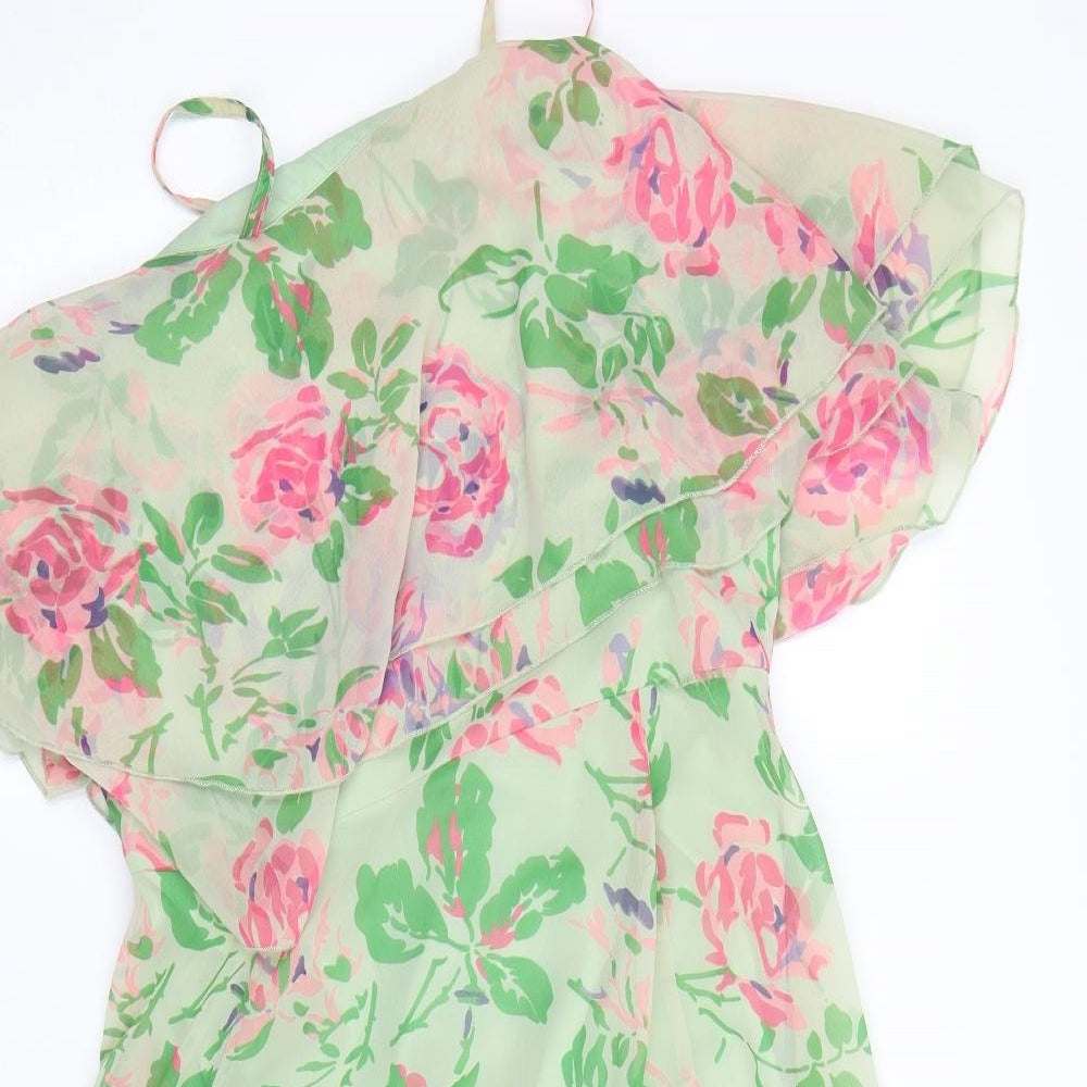 ASOS Womens Green Floral  Tank Dress  Size 12