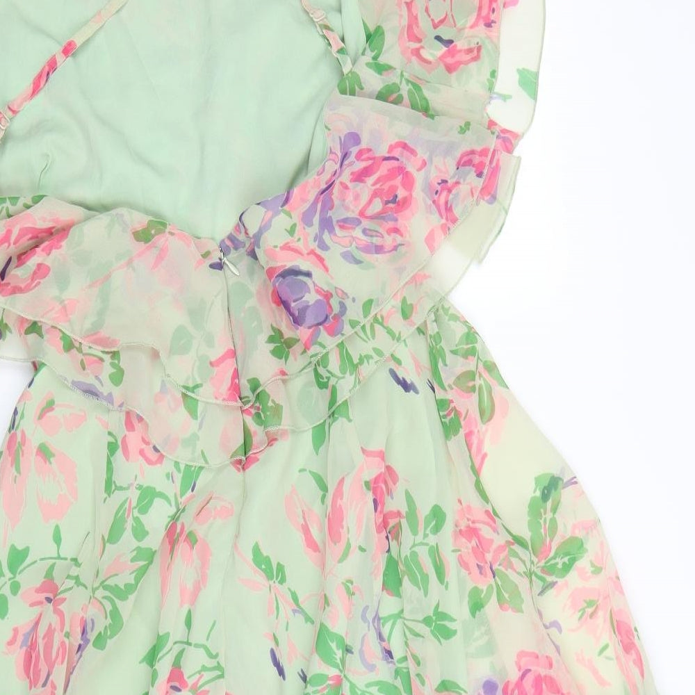 ASOS Womens Green Floral  Tank Dress  Size 12