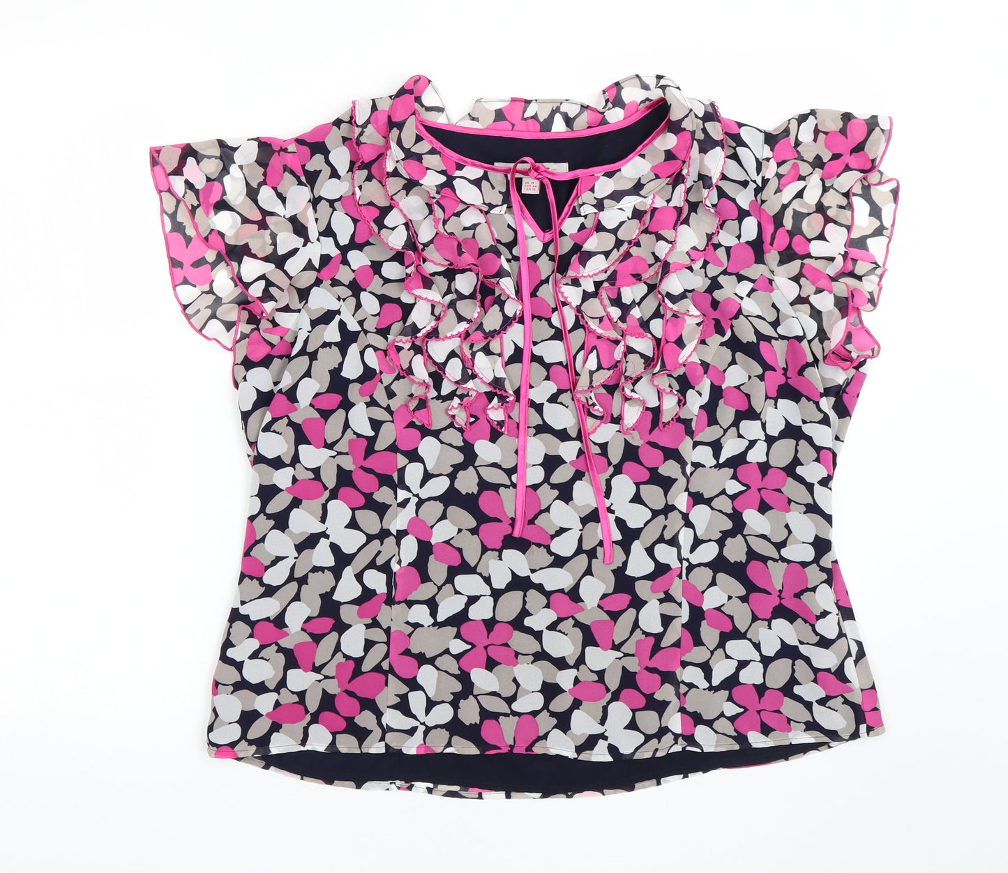 Jacques Vert Womens Pink Floral  Basic T-Shirt Size 18