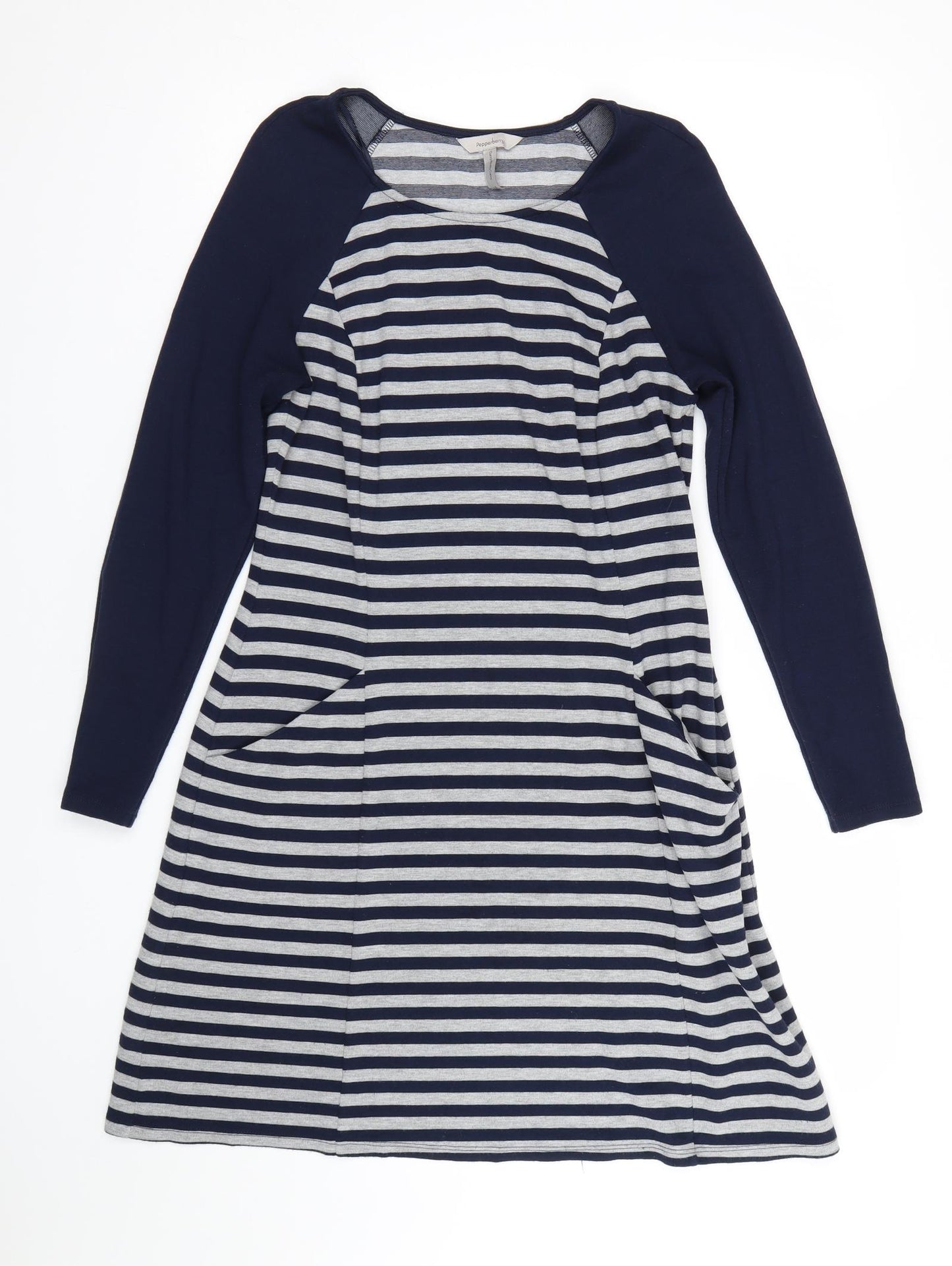 Pepperberry Womens Grey Striped  T-Shirt Dress  Size 14