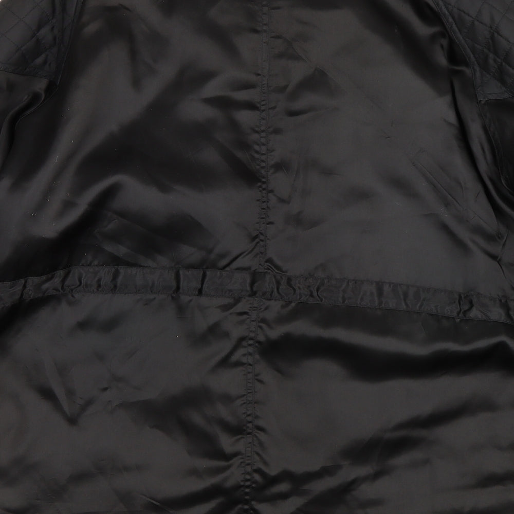 Daisy Line Womens Black   Overcoat Coat Size L