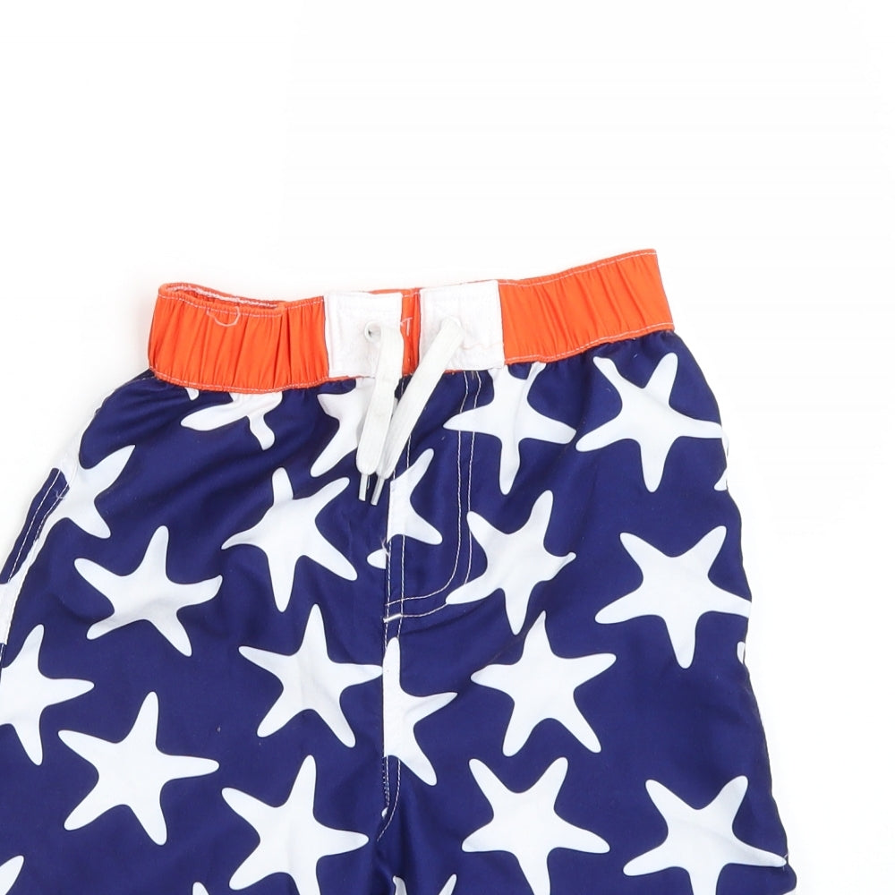 Preworn Boys Blue Floral  Bermuda Shorts Size 6-7 Years