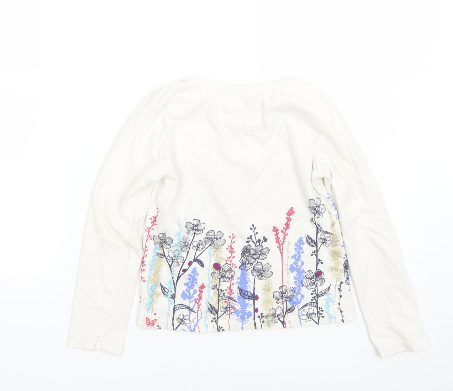 Fatface Girls White   Basic T-Shirt Size 6-7 Years  - Floral