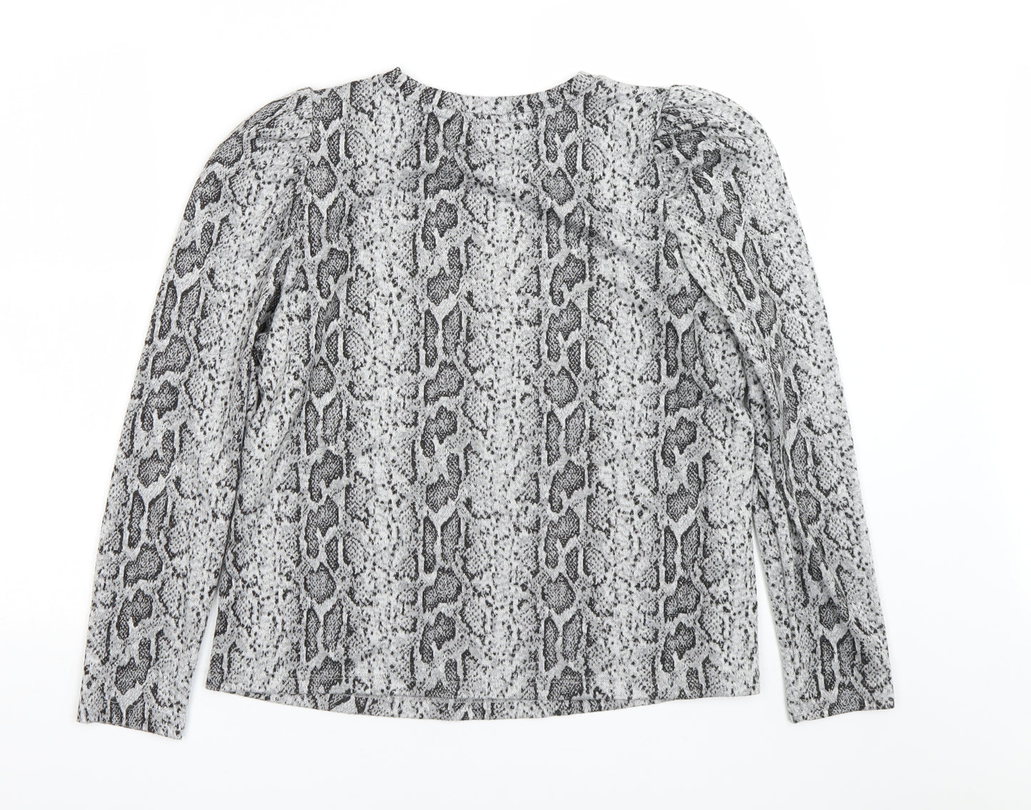 F&F Womens Grey Animal Print  Basic T-Shirt Size 16