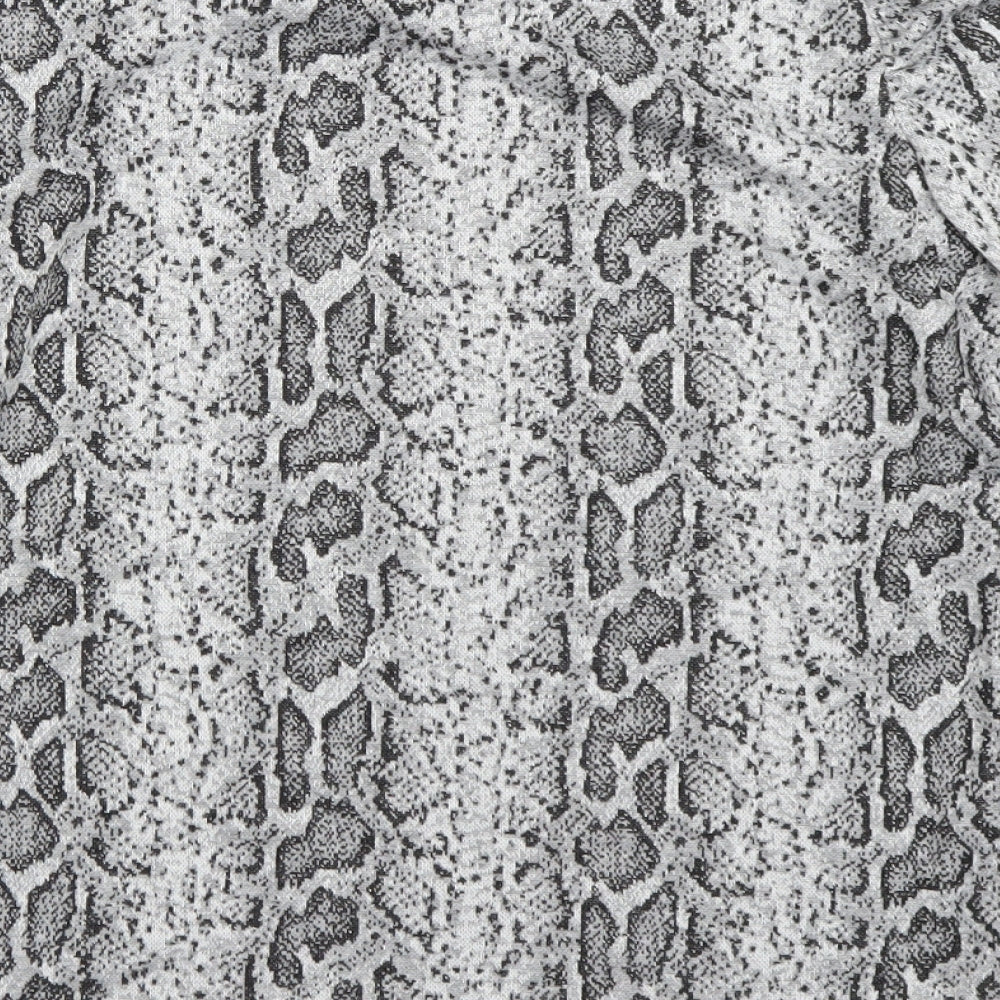 F&F Womens Grey Animal Print  Basic T-Shirt Size 16