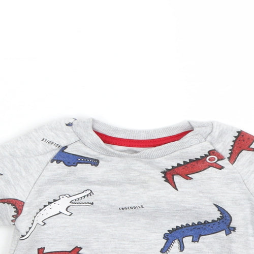 Primark Boys Grey Animal Print  Pullover Jumper Size 0-3 Months  - Crocodiles