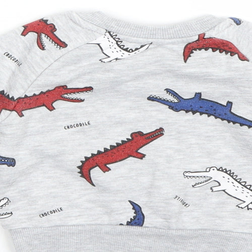 Primark Boys Grey Animal Print  Pullover Jumper Size 0-3 Months  - Crocodiles