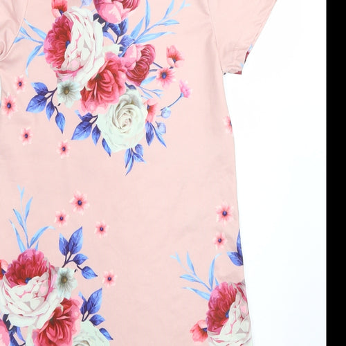 Shien Womens Pink Floral  Basic T-Shirt Size 6