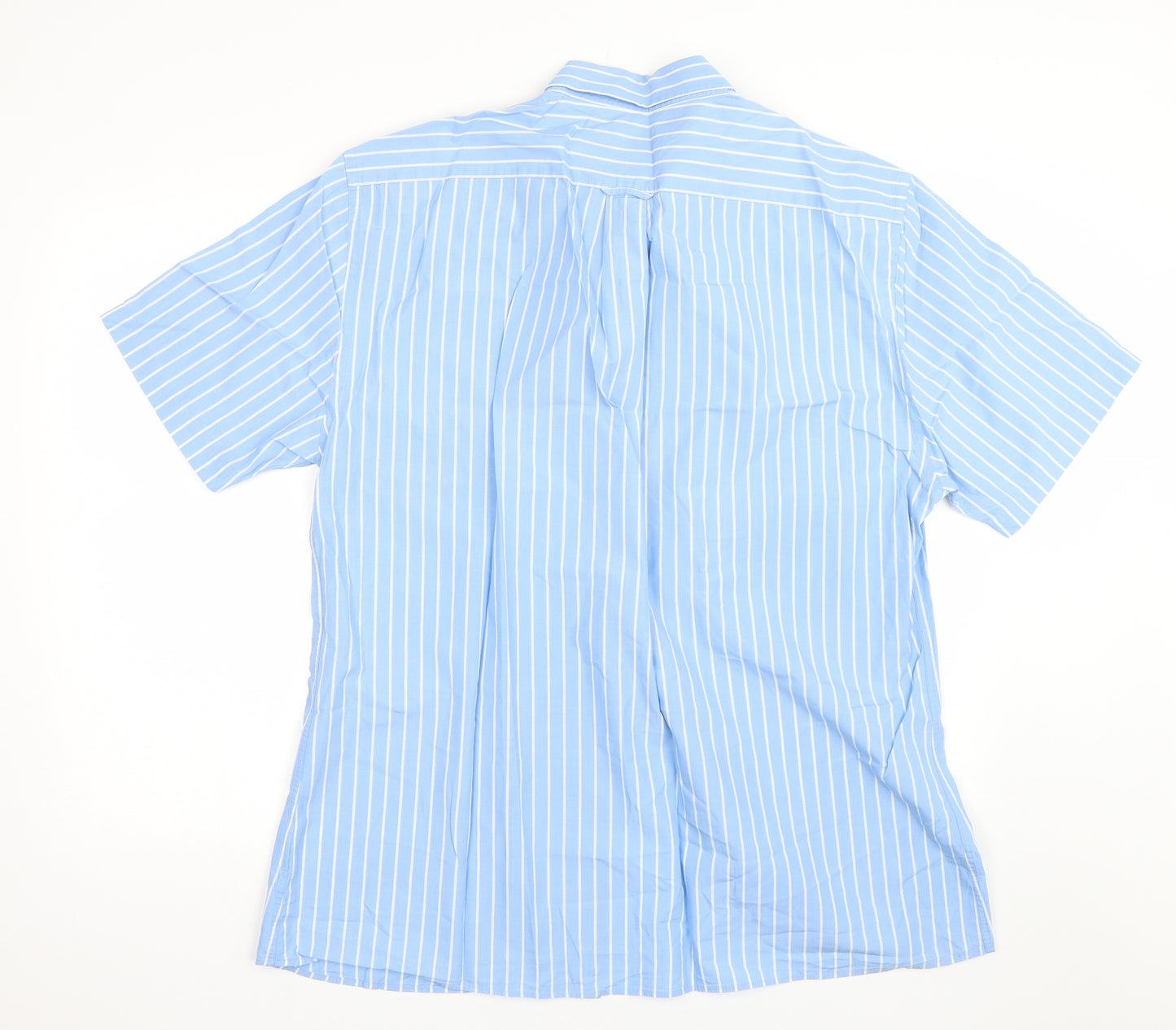 Jaeger Mens Blue Striped   Button-Up Size 2XL