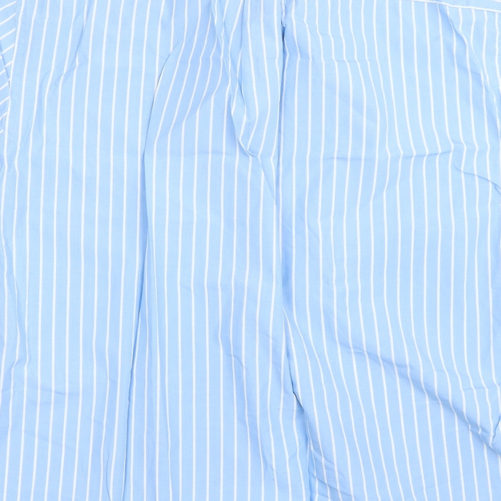 Jaeger Mens Blue Striped   Button-Up Size 2XL