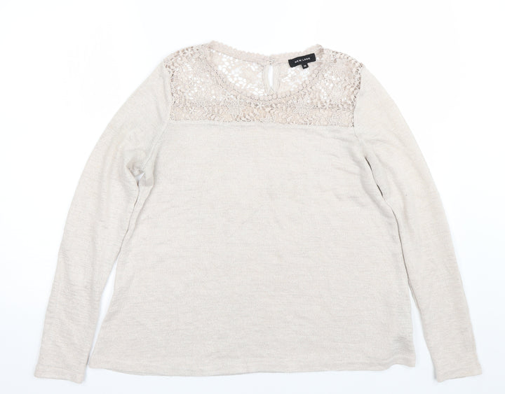 New Look Womens Beige Pullover Jumper Size 12