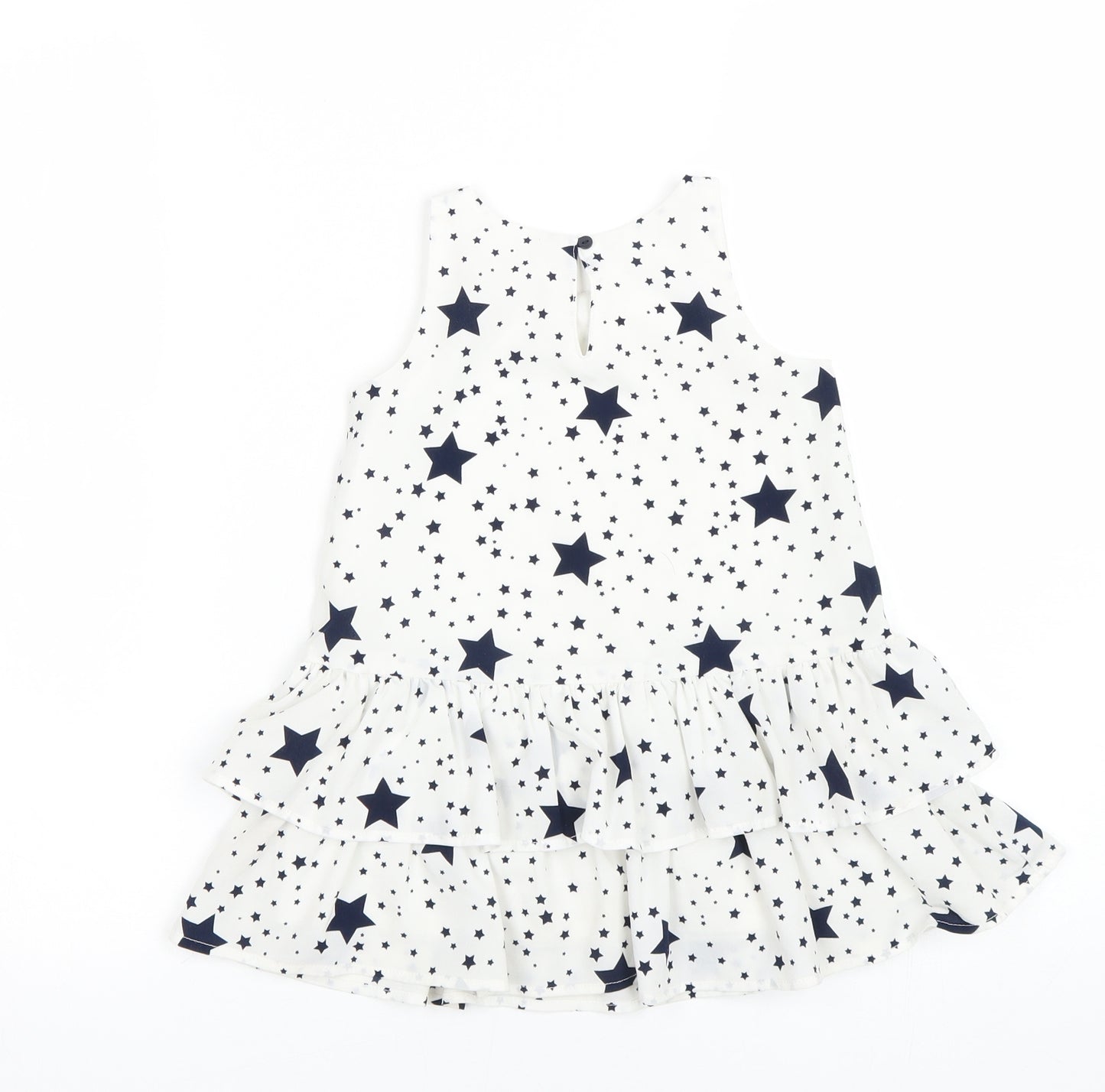 H&M Girls White Polka Dot  Tank Dress  Size 18 Months  - Stars