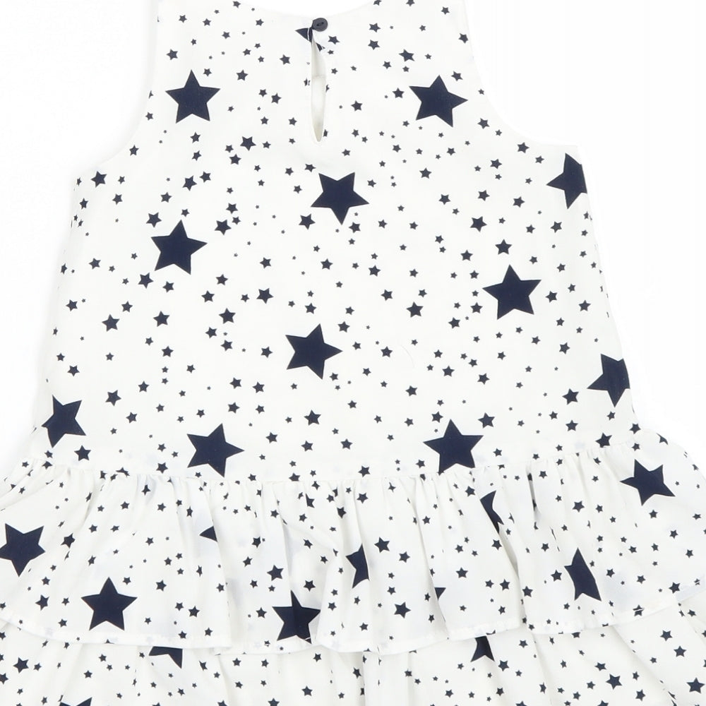 H&M Girls White Polka Dot  Tank Dress  Size 18 Months  - Stars