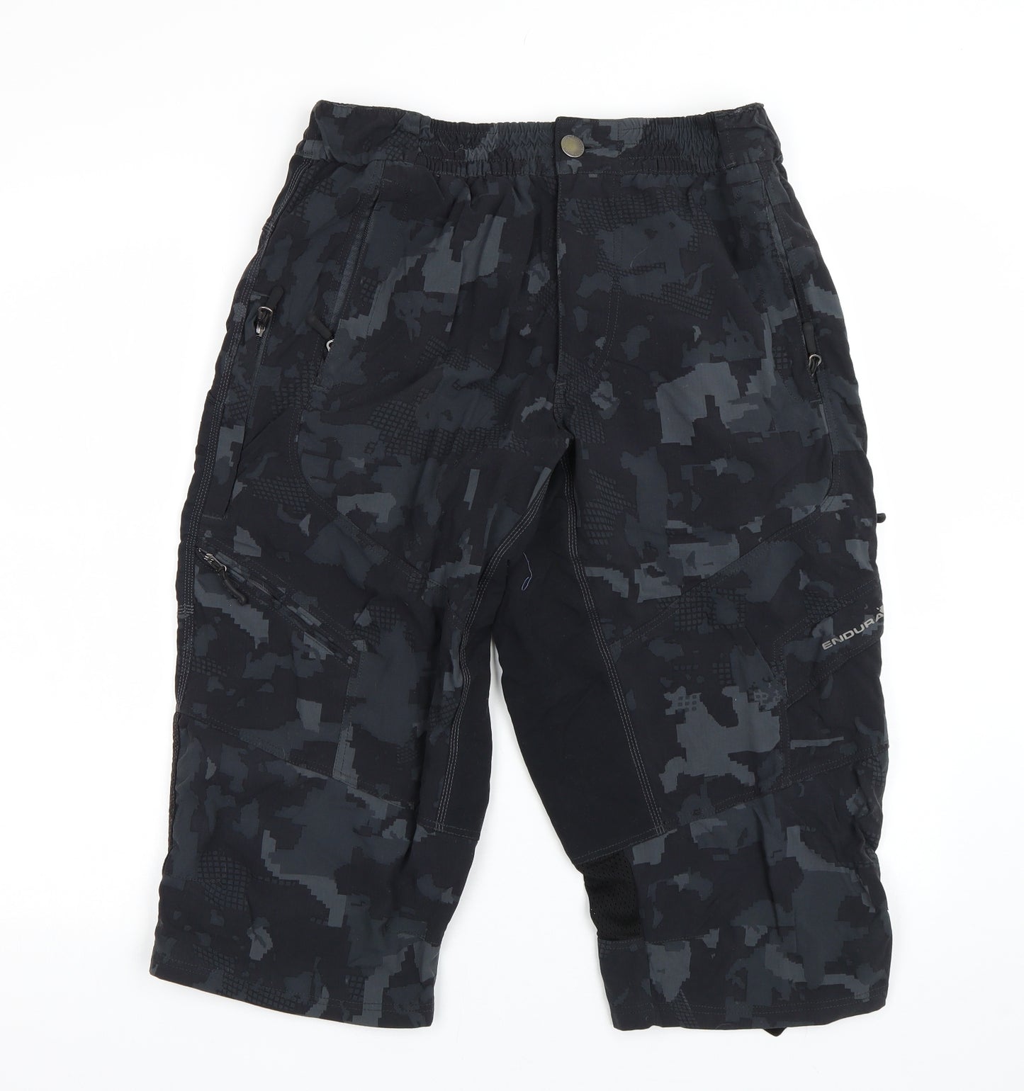 Endura Mens Black Camouflage  Cargo Shorts Size L