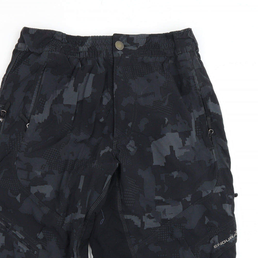 Endura Mens Black Camouflage  Cargo Shorts Size L