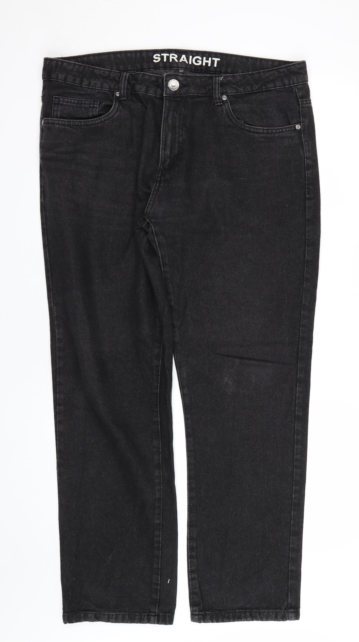 Peacocks Mens Black  Denim Straight Jeans Size 36 L29 in