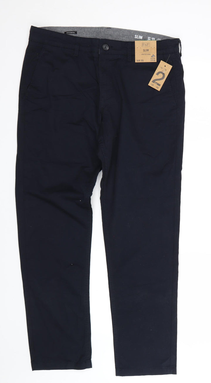 F&F Womens Blue Trousers Size 36 L30 in