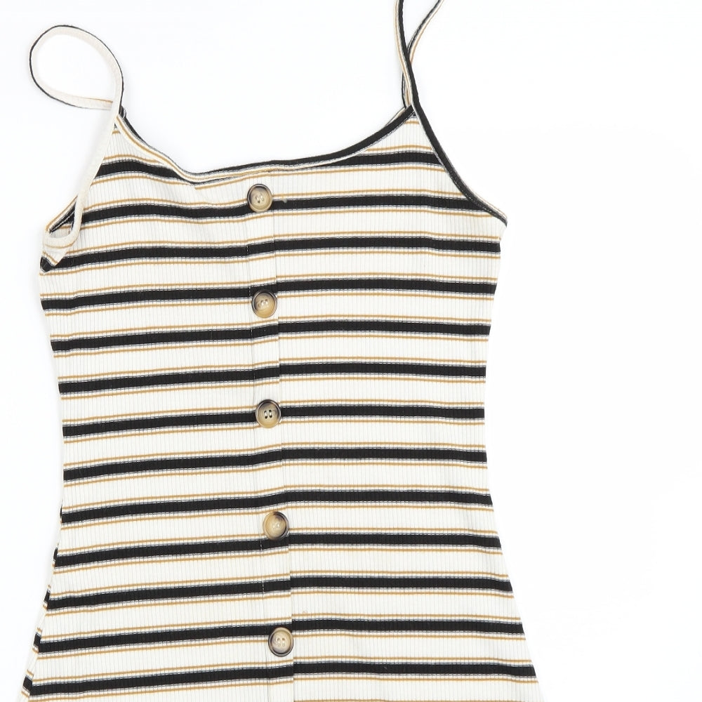 Primark Womens White Striped  Tank Dress  Size 12
