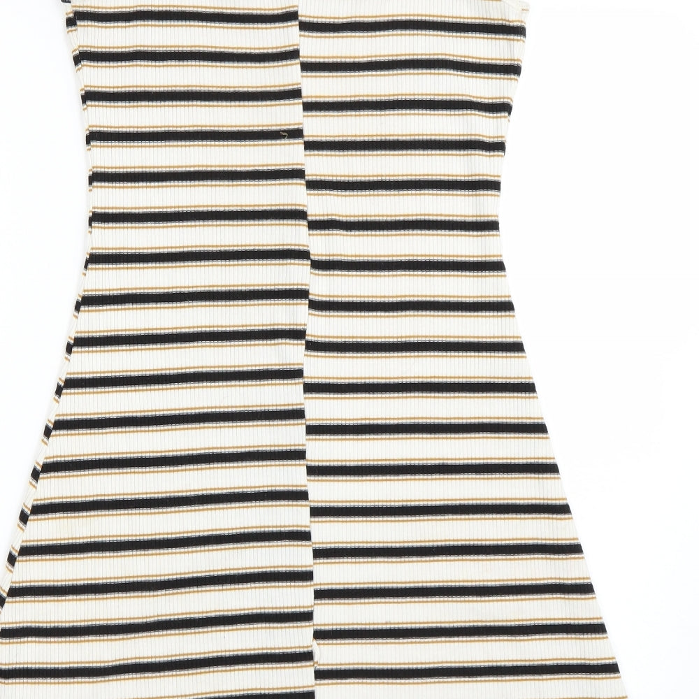 Primark Womens White Striped  Tank Dress  Size 12